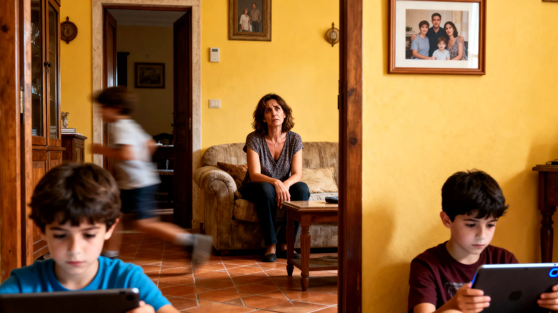 Una mamma si sente distante dalla visione del mondo dei suoi bambini e fatica a comprendere i loro interessi, linguaggi e modi di giocare tipici della nuova generazione, creando incomprensioni quotidiane e momenti di frustrazione reciproca"