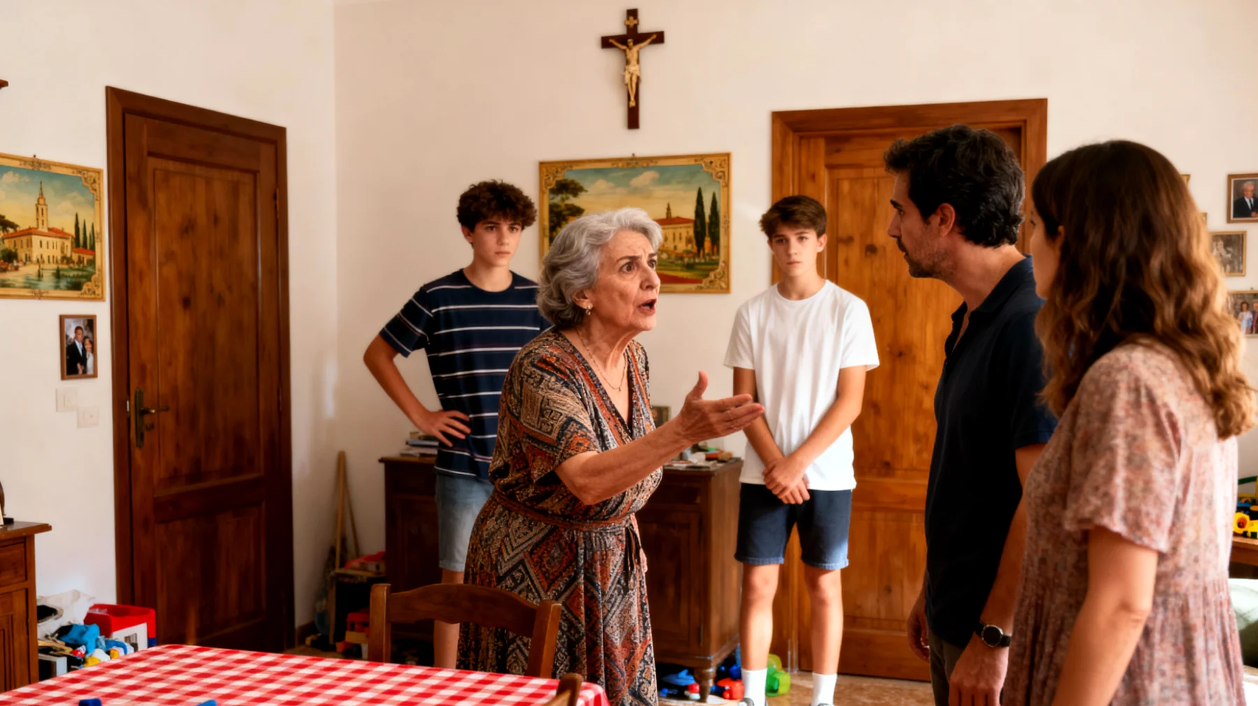 Nonna in conflitto con i genitori dei nipoti adolescenti riguardo metodi educativi, confini e ruoli familiari"