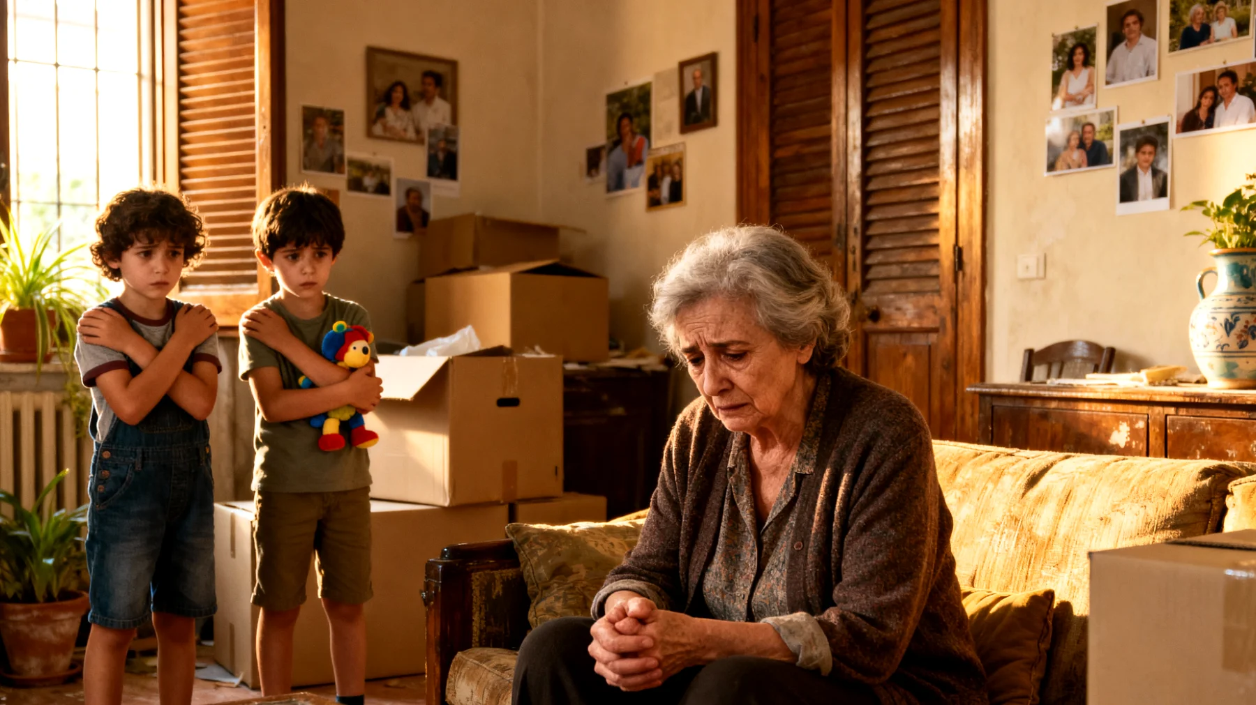 Nonna in difficoltà nel supportare i nipoti bambini durante cambiamenti importanti come l'inserimento a scuola, un trasloco o la nascita di un fratellino, non sapendo come rassicurarli e aiutarli ad adattarsi"