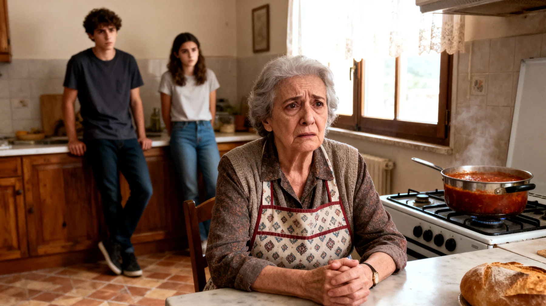 Nonna preoccupata per il futuro lavorativo e relazionale dei nipoti giovani adulti, che percepisce come insicuri e senza direzione chiara"
