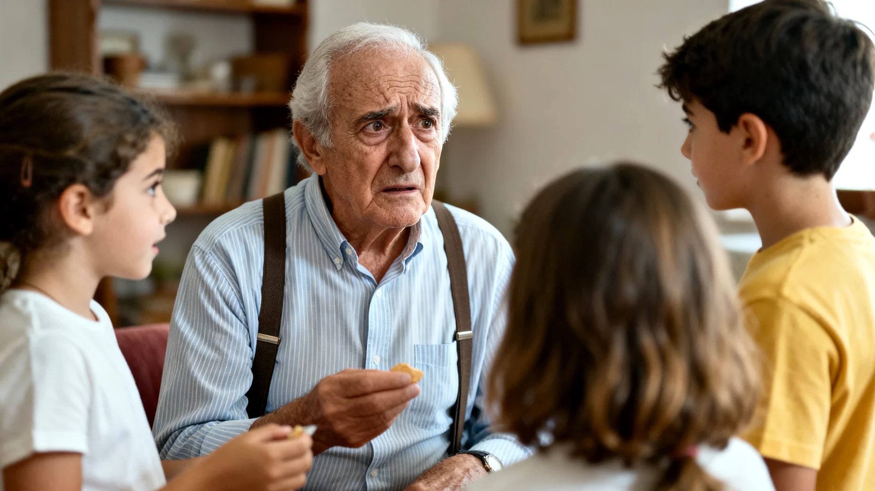 Il nonno fatica a stabilire dei limiti con i nipoti bambini e si trova in difficoltà quando deve dire 'no' alle loro richieste, temendo di deluderli o di perdere il loro affetto"