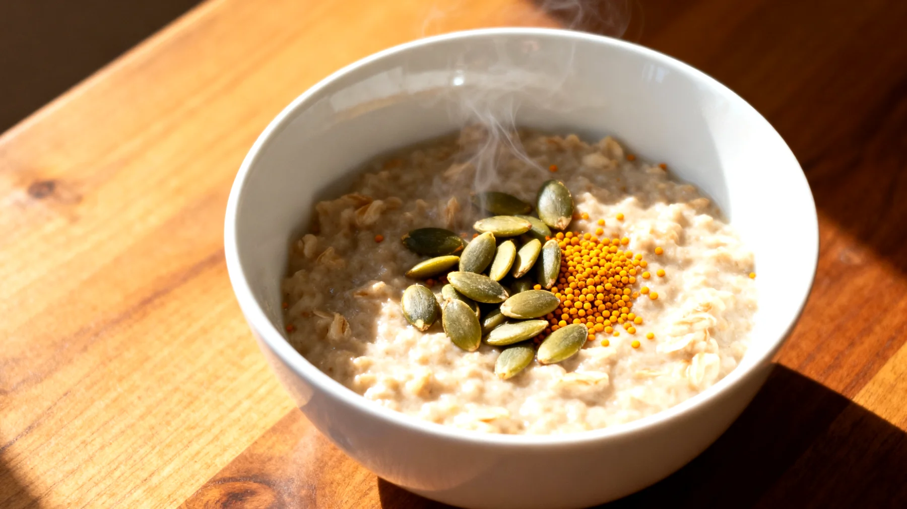 Porridge di avena con semi di zucca e polline d'api"