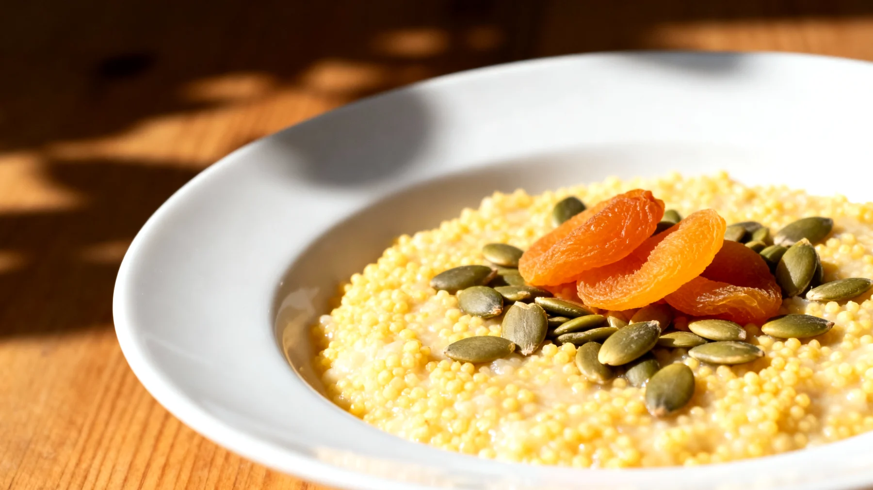 Porridge di miglio con semi di zucca e albicocche secche"